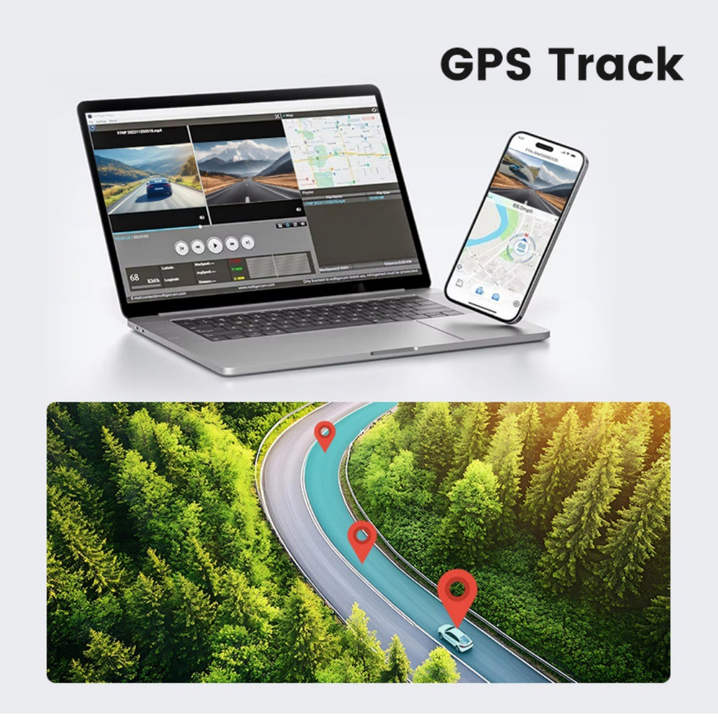 4K Front + Rear Wi-Fi Dash Camera with Night Vision