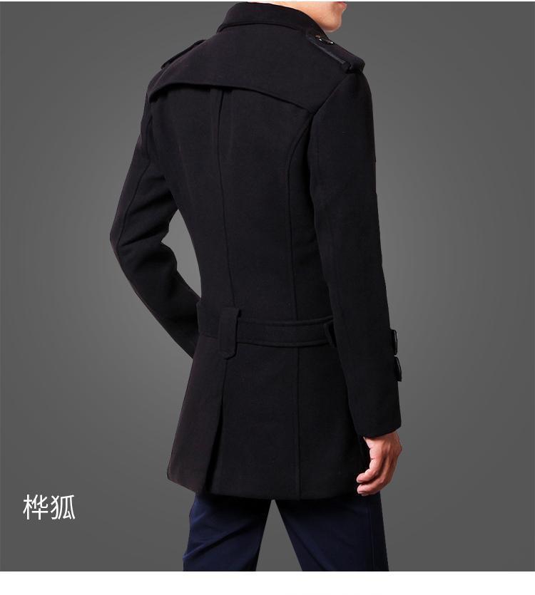 Foreign Trade 2024 Autumn and Winter New Men's Coat Slim-fit Korean Coat Woolen Double-breasted Youth Men's Thick Coat Padilla Innovations LLC