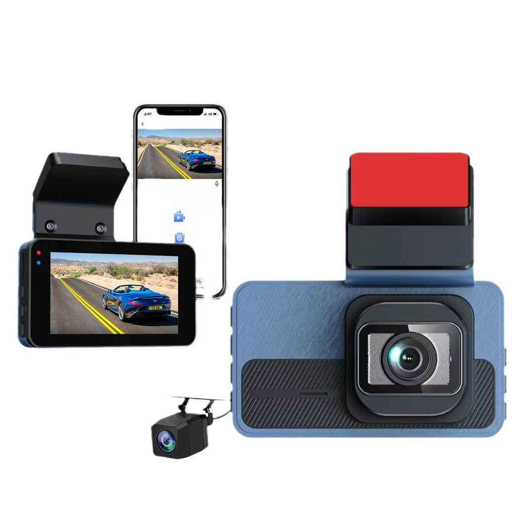 4K Front + 1080p Rear Wi-Fi Dash Camera with ADAS/GPS Options