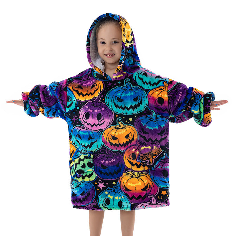 New composite winter clothes home pajamas lazy TV blanket baby flannel oversized super thick lambswool cartoon