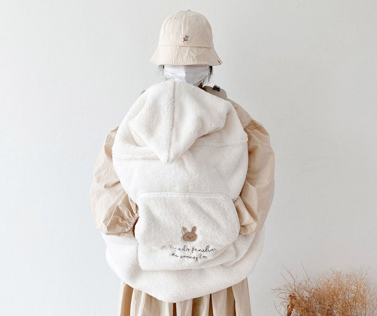 Embroidered Animal Baby Carrier Blanket – 80 × 85 cm