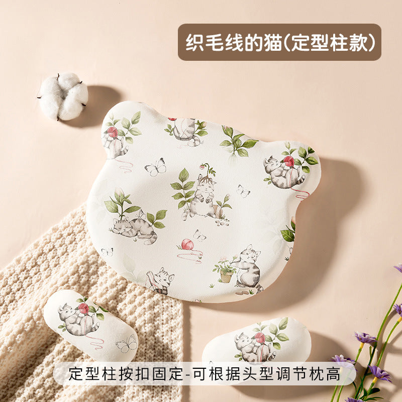 Baby styling pillow newborn correction head type correction baby anti-deviation head breathable 0 to 6 months silicone pillow