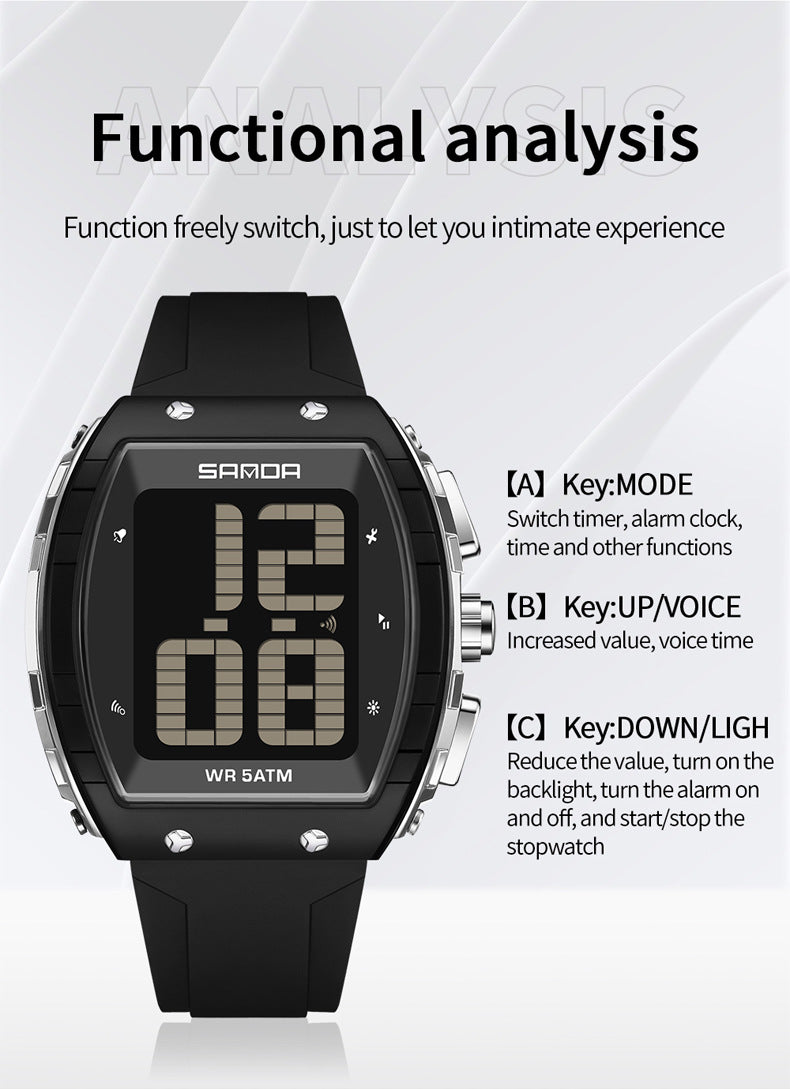 SANDA Large-Screen Talking Digital Watch