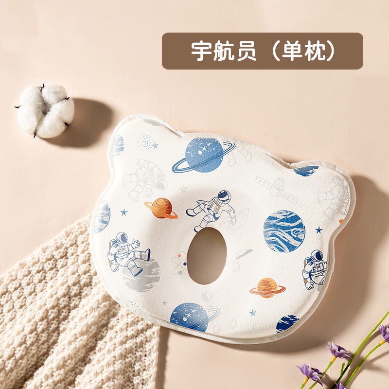 Baby styling pillow newborn correction head type correction baby anti-deviation head breathable 0 to 6 months silicone pillow