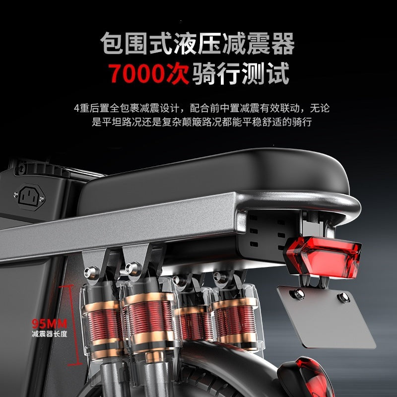 Electric Vehicles Shenzhen Yanxuan Factory New National Standard Aluminum Alloy Driver Driver Adult Folding Electric Bicycle Lithium Battery Cart