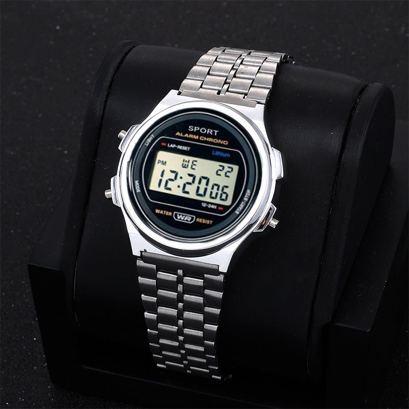 WR F92W Ultra-Thin LED Steel-Band Watch