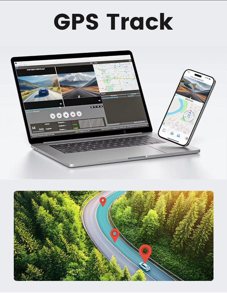 4K Front + Rear Wi-Fi Dash Camera with Night Vision