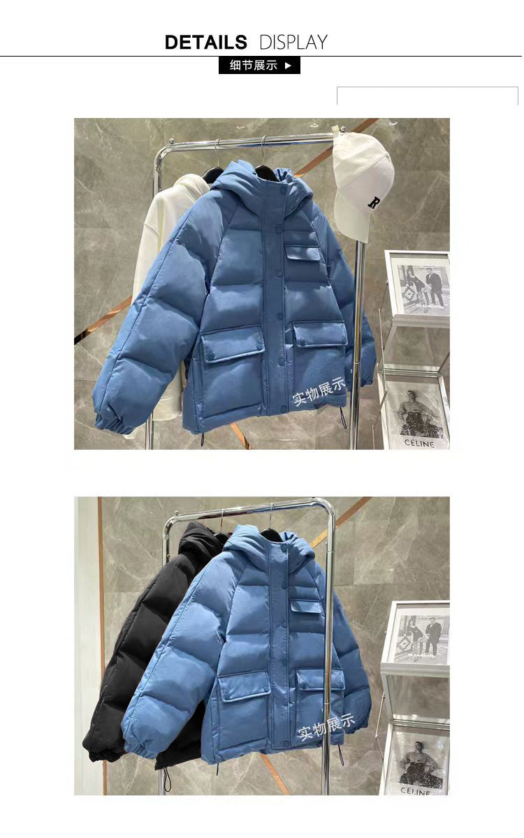 2024 Winter New Cotton-padded Coat Cotton-padded Coat Women's Hooded Bread Suit Short Small College-style Age-reducing Cotton-padded Coat Coat Padilla Innovations LLC