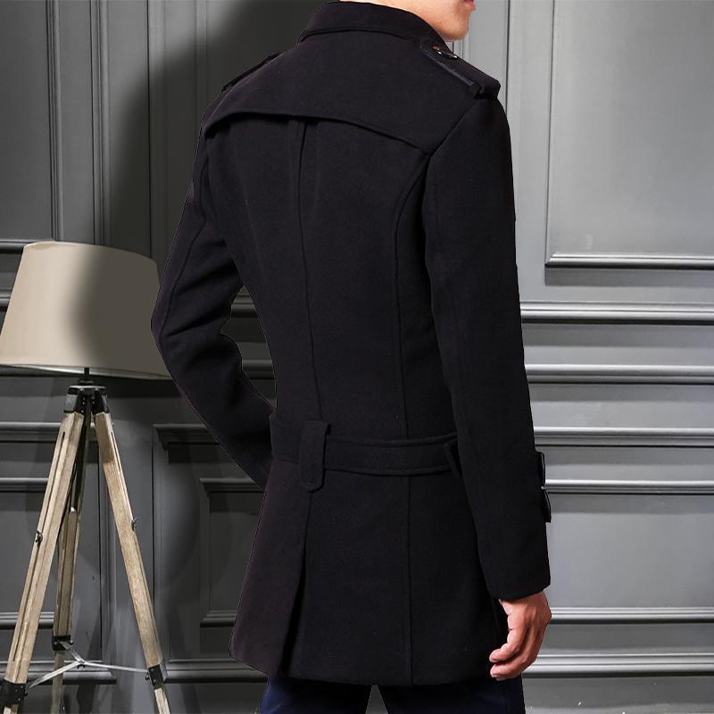 Foreign Trade 2024 Autumn and Winter New Men's Coat Slim-fit Korean Coat Woolen Double-breasted Youth Men's Thick Coat Padilla Innovations LLC