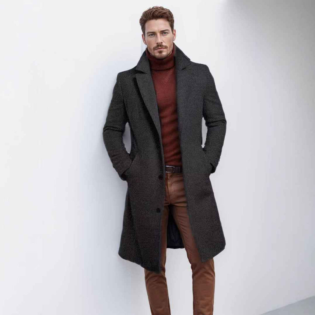 Men's Mid-Length Tailored Coat – 4 Colors