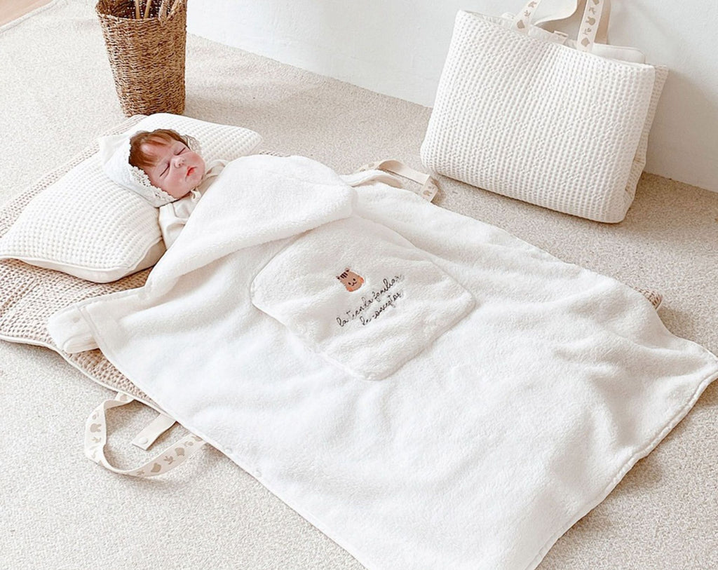 Embroidered Animal Baby Carrier Blanket – 80 × 85 cm