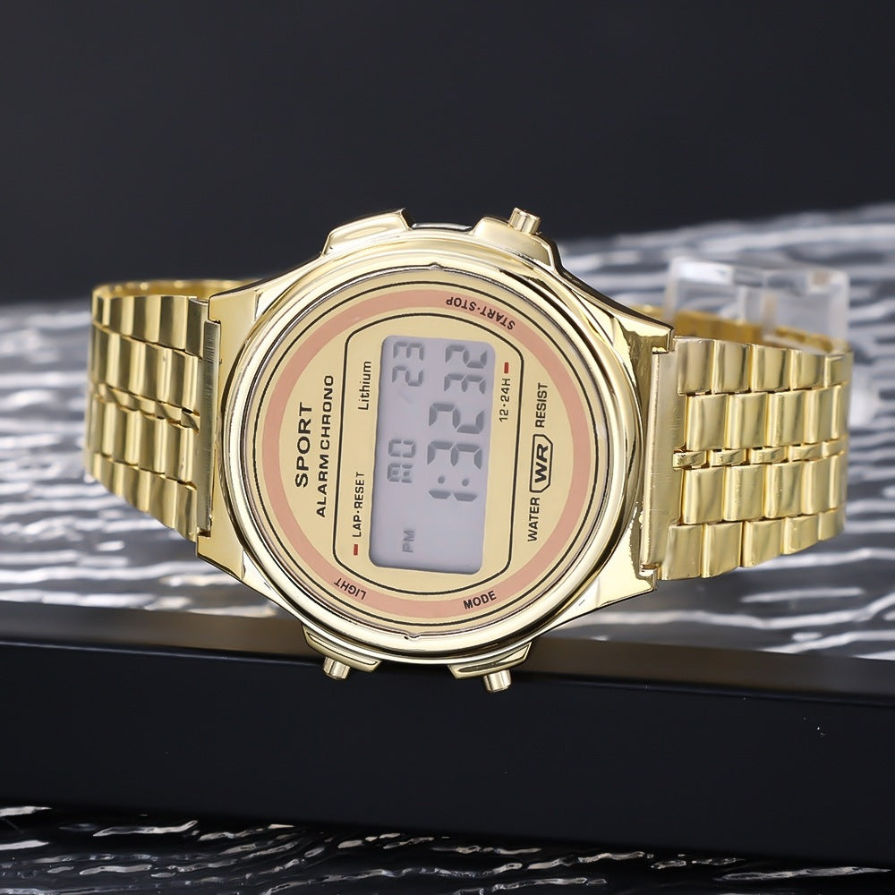 WR F92W Ultra-Thin LED Steel-Band Watch