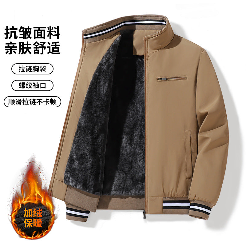 2025 New Men's Autumn and Winter New Youth Jacket Men's Casual Trendy Stand-Up Collar Top Winter Velvet Jacket Padilla Innovations LLC