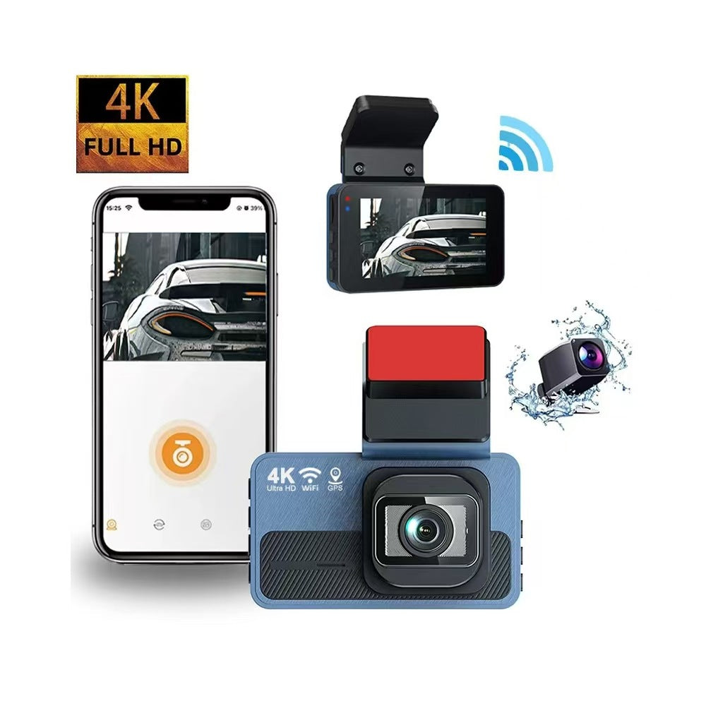 4K Front + 1080p Rear Wi-Fi Dash Camera with ADAS/GPS Options