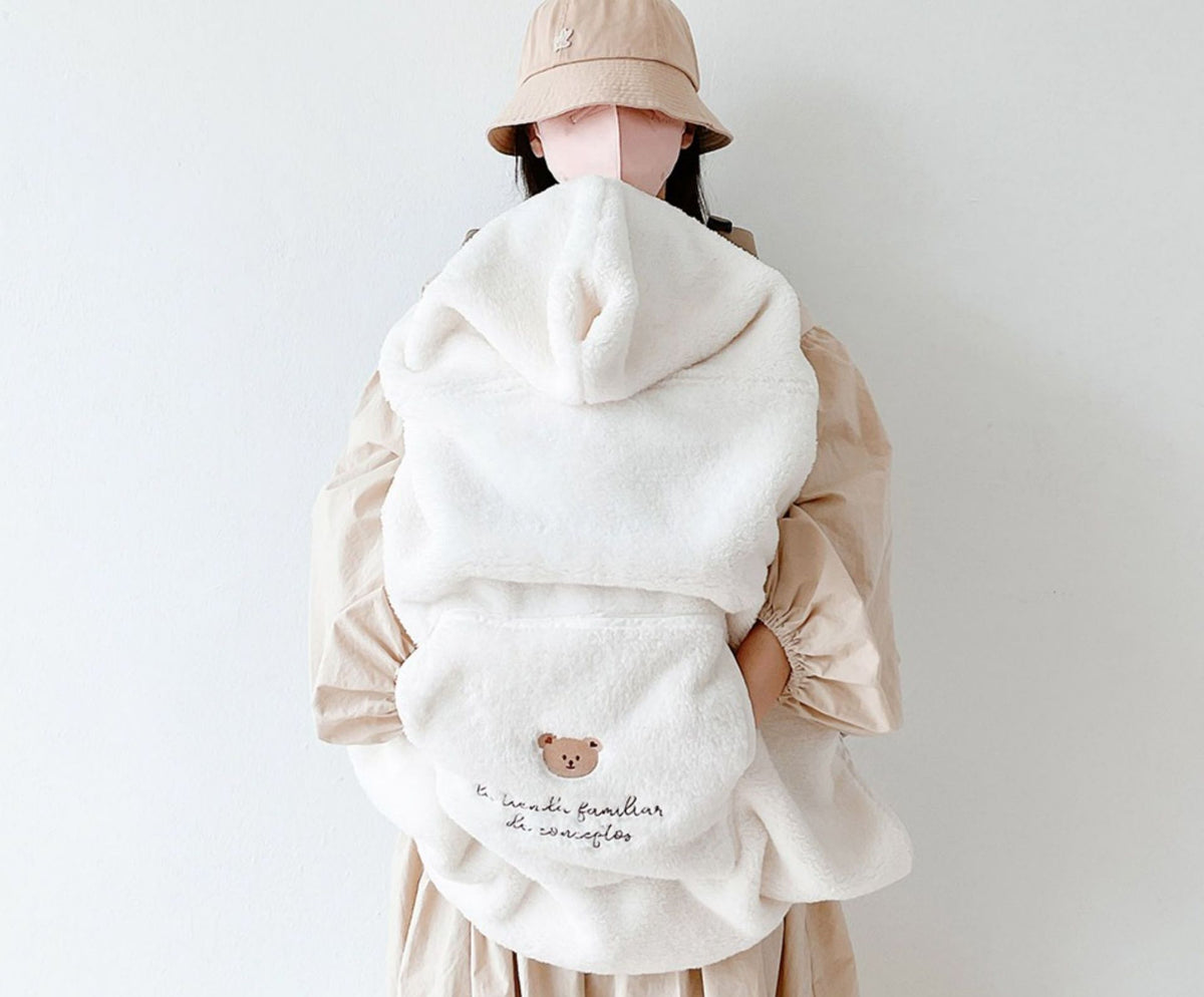 Embroidered Animal Baby Carrier Blanket – 80 × 85 cm