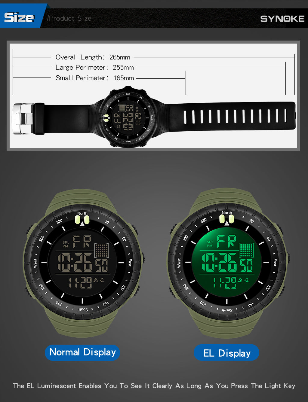 SYNOKE Outdoor Waterproof Digital Watch