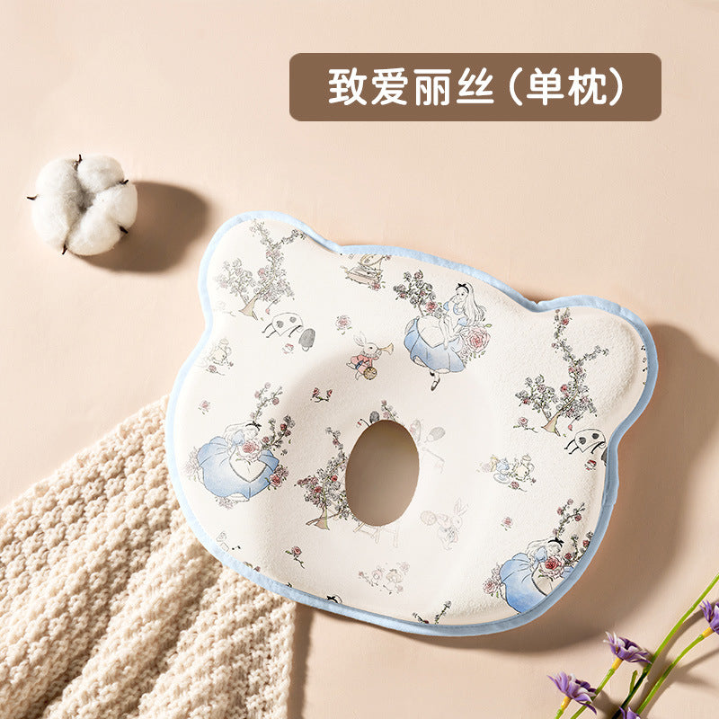 Baby styling pillow newborn correction head type correction baby anti-deviation head breathable 0 to 6 months silicone pillow
