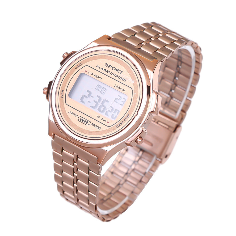 WR F92W Ultra-Thin LED Steel-Band Watch