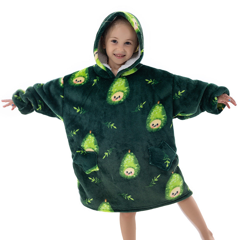 New composite winter clothes home pajamas lazy TV blanket baby flannel oversized super thick lambswool cartoon
