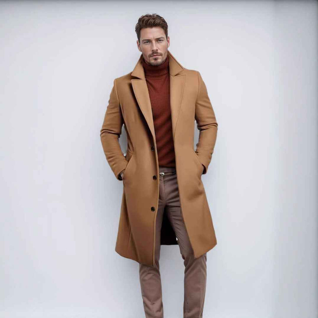 Men's Mid-Length Tailored Coat – 4 Colors