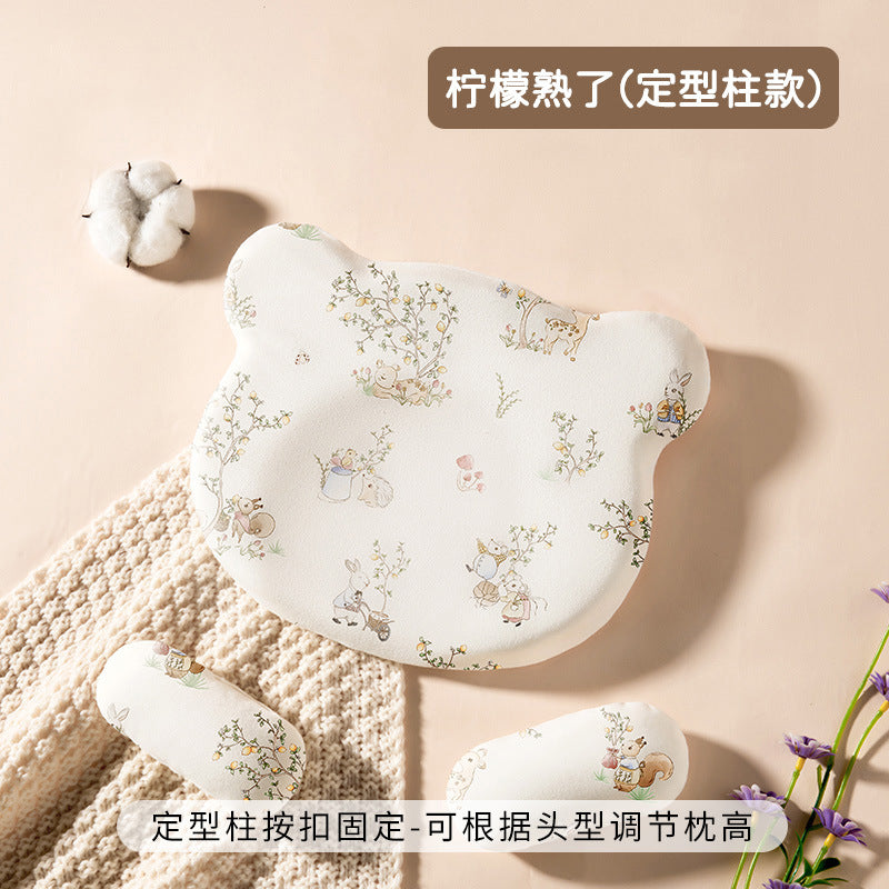 Baby styling pillow newborn correction head type correction baby anti-deviation head breathable 0 to 6 months silicone pillow