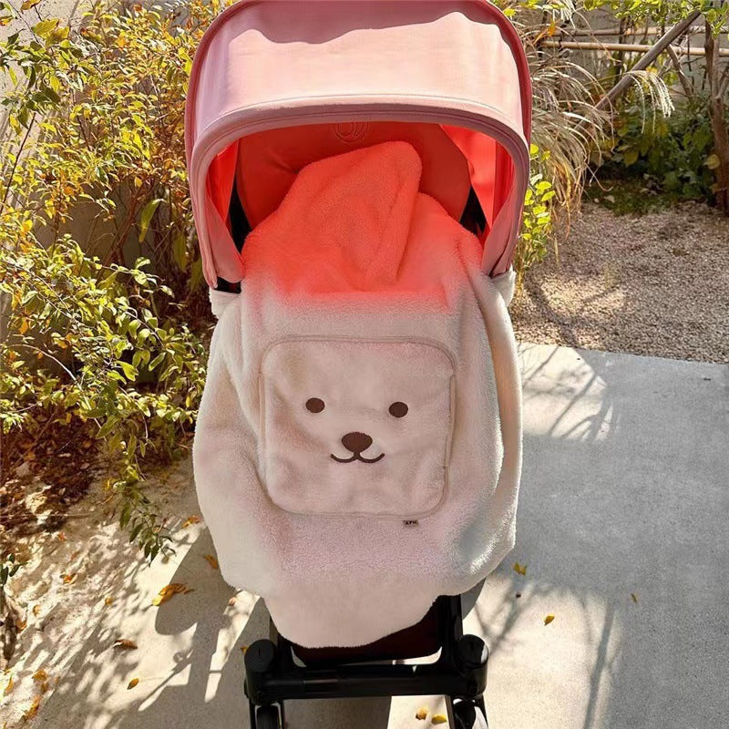 Embroidered Animal Baby Carrier Blanket – 80 × 85 cm