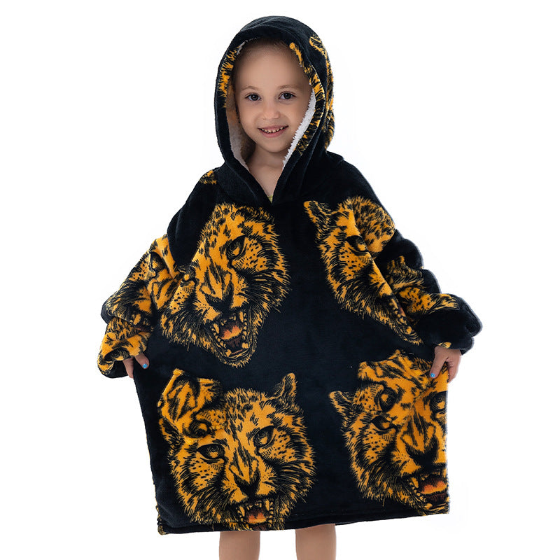 New composite winter clothes home pajamas lazy TV blanket baby flannel oversized super thick lambswool cartoon
