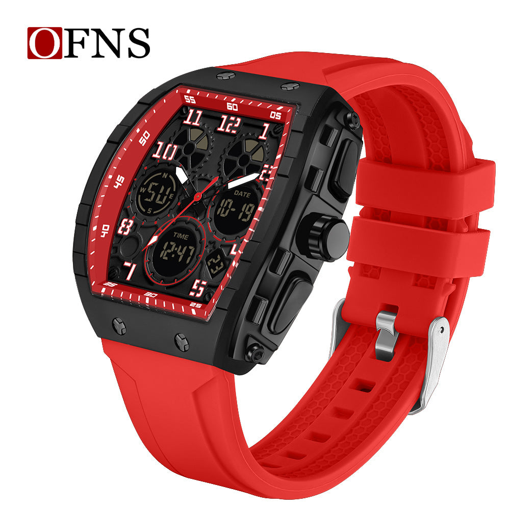 OFNS Waterproof Dual-Time Digital Watch