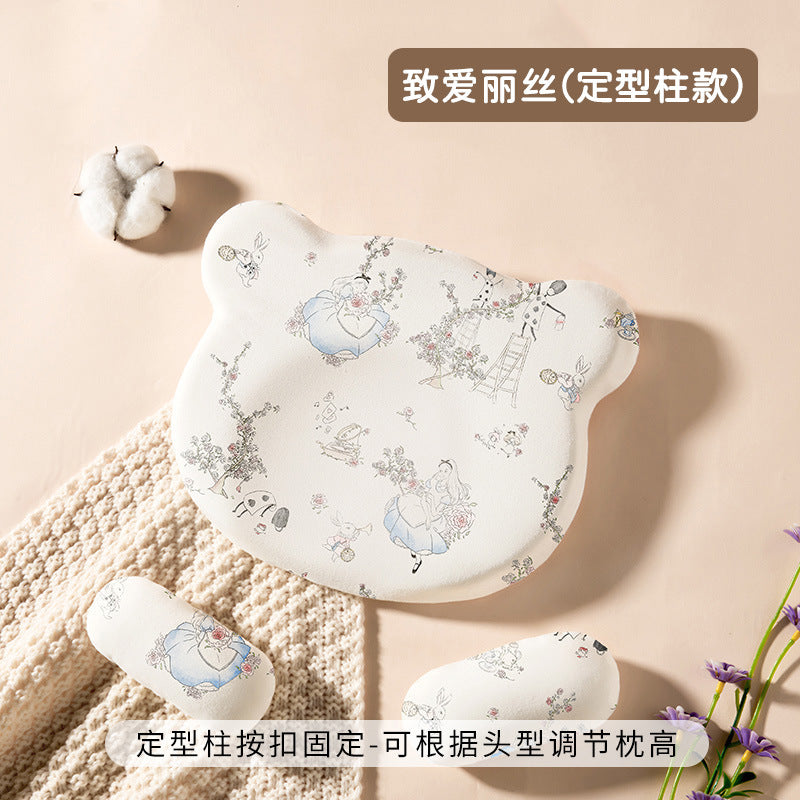 Baby styling pillow newborn correction head type correction baby anti-deviation head breathable 0 to 6 months silicone pillow