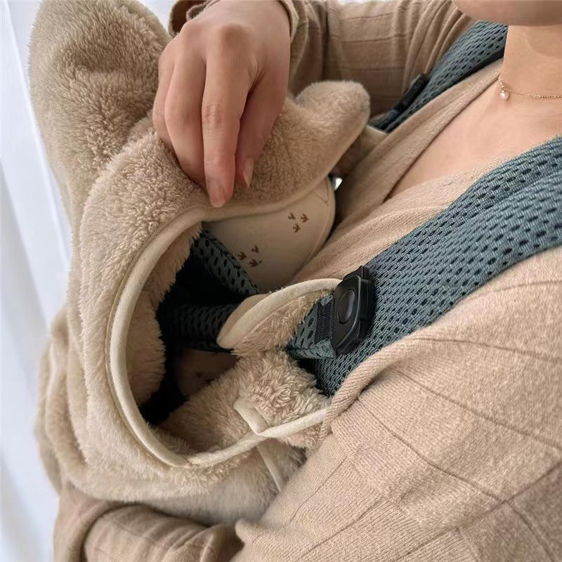 Embroidered Animal Baby Carrier Blanket – 80 × 85 cm
