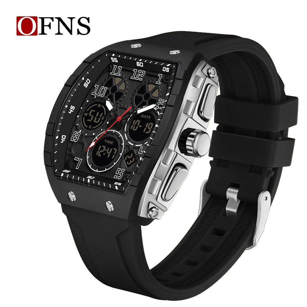 OFNS Waterproof Dual-Time Digital Watch