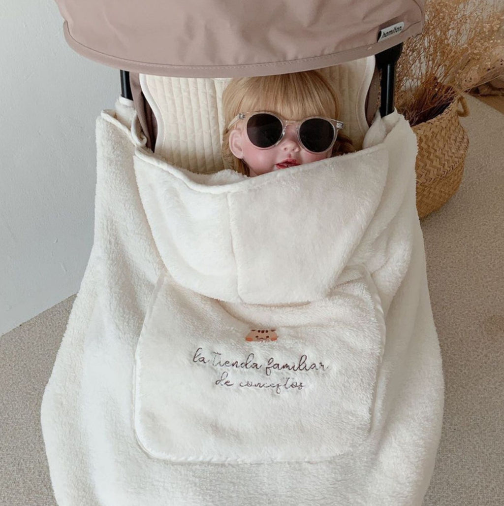 Embroidered Animal Baby Carrier Blanket – 80 × 85 cm