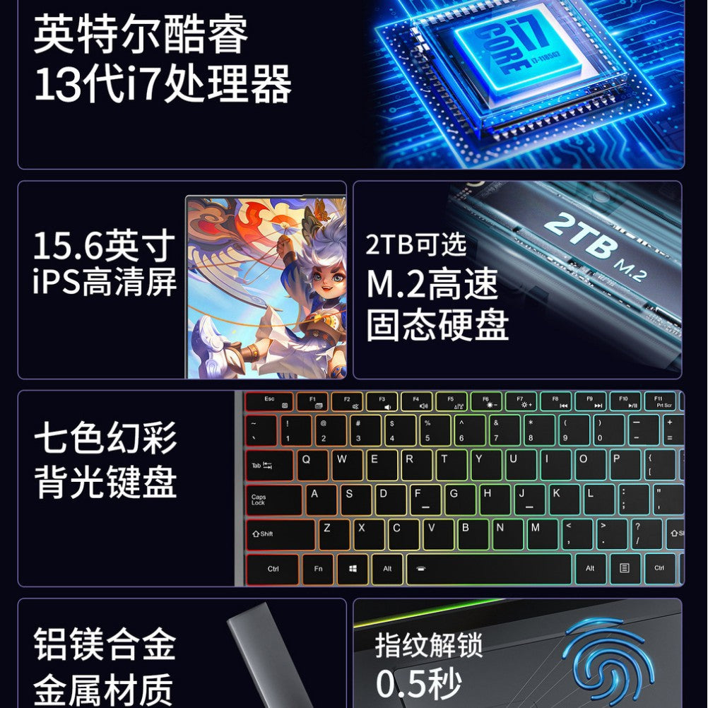 Brand new 15.6-inch Core i9 i7 i5 laptop gaming laptop portable business internet office live streaming laptop