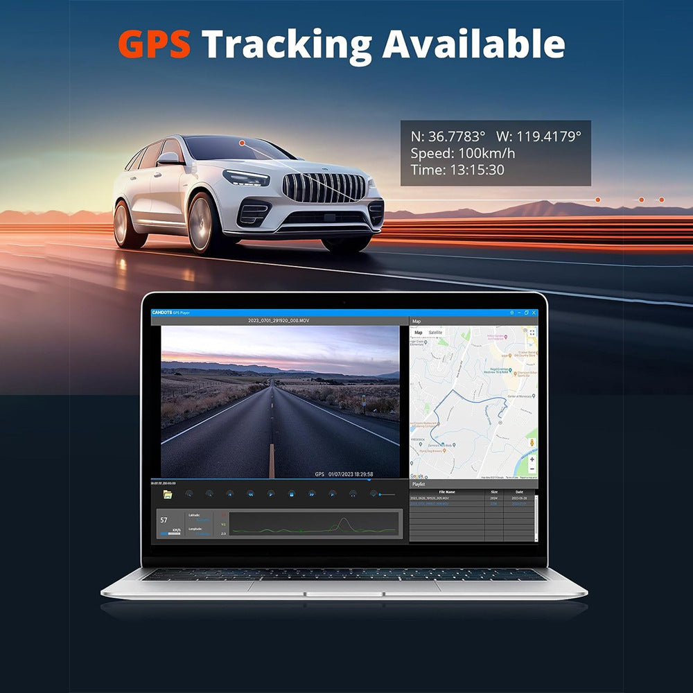 4K Front + 1080p Rear Wi-Fi Dash Camera with ADAS/GPS Options