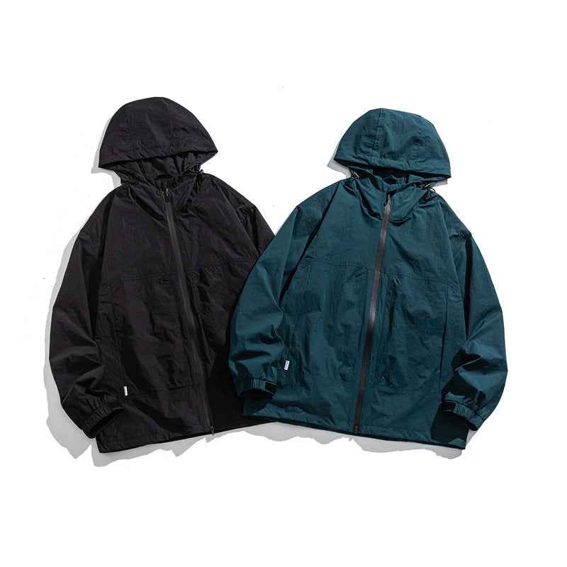 Outdoor Hooded Jacket  Casual Hiking Windbreaker Coat