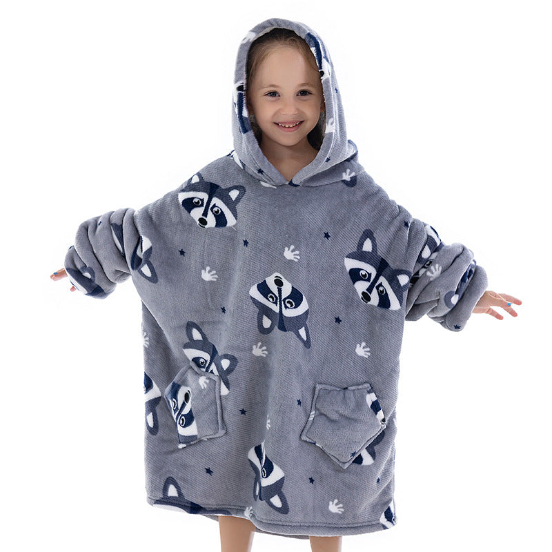 New composite winter clothes home pajamas lazy TV blanket baby flannel oversized super thick lambswool cartoon
