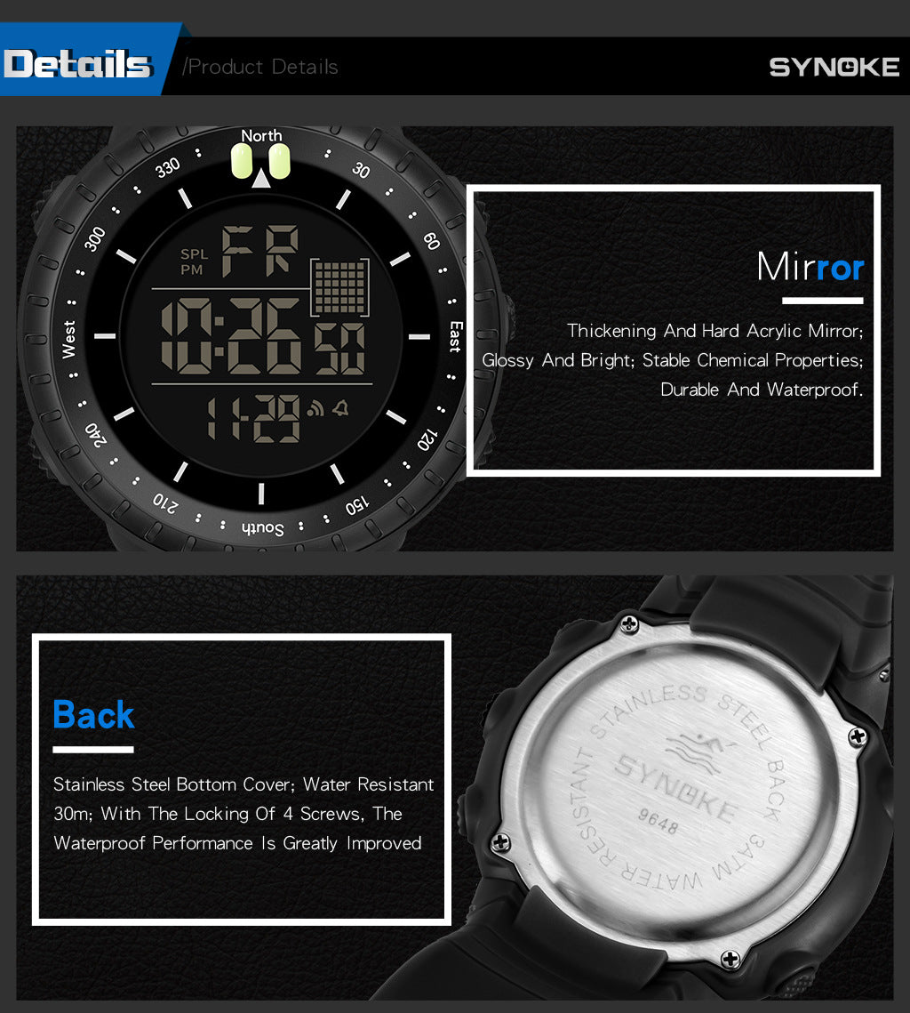 SYNOKE Outdoor Waterproof Digital Watch