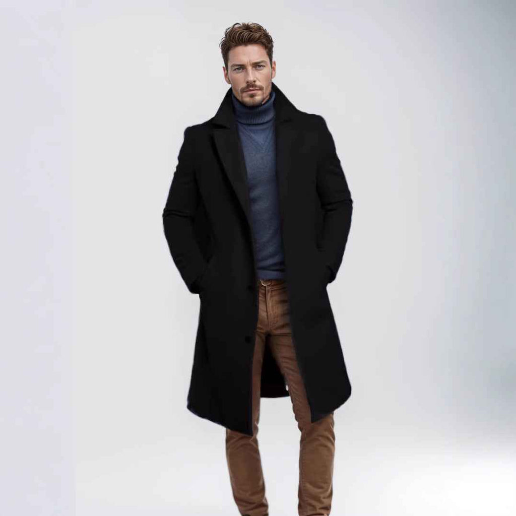 Men's Mid-Length Tailored Coat – 4 Colors