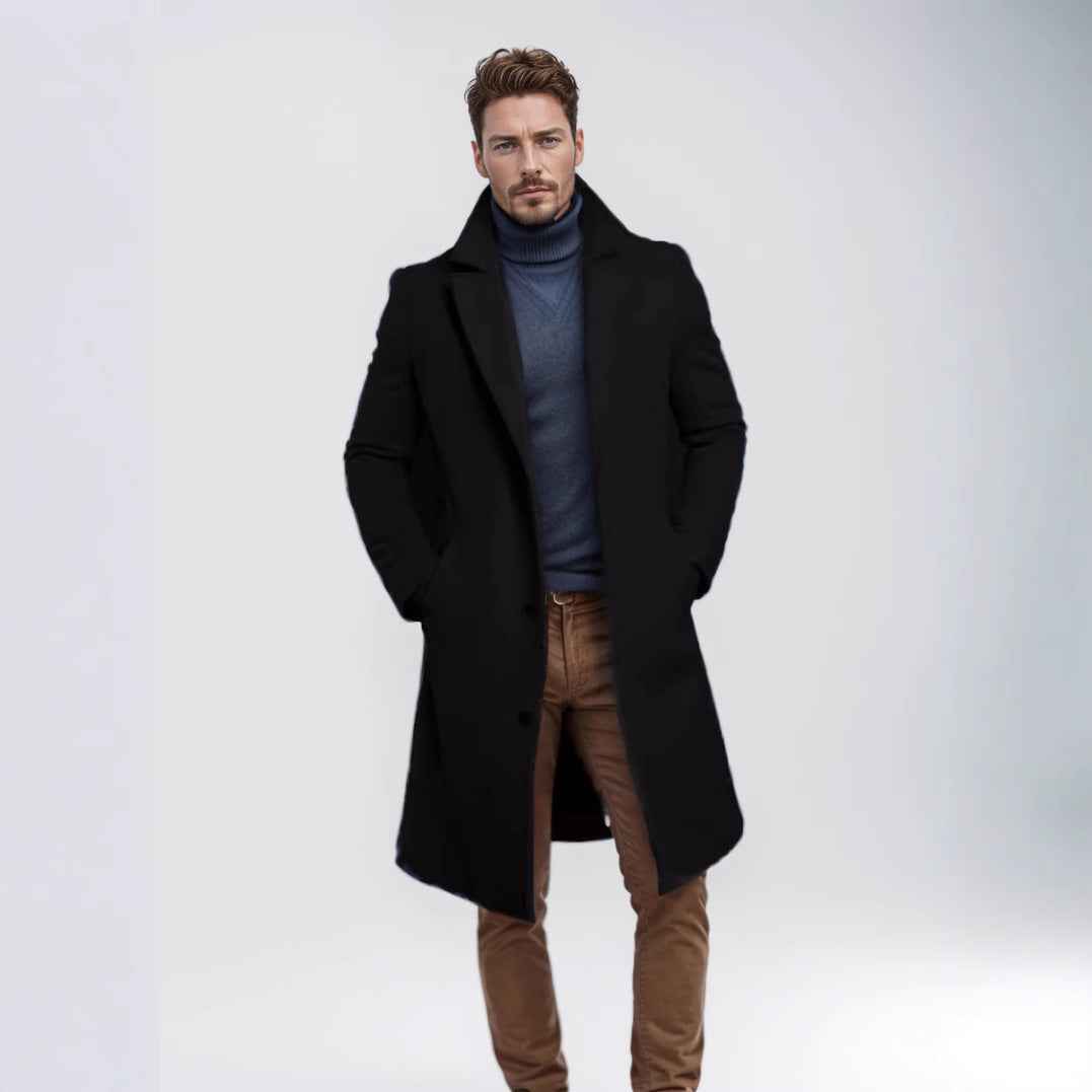 Men's Mid-Length Tailored Coat – 4 Colors