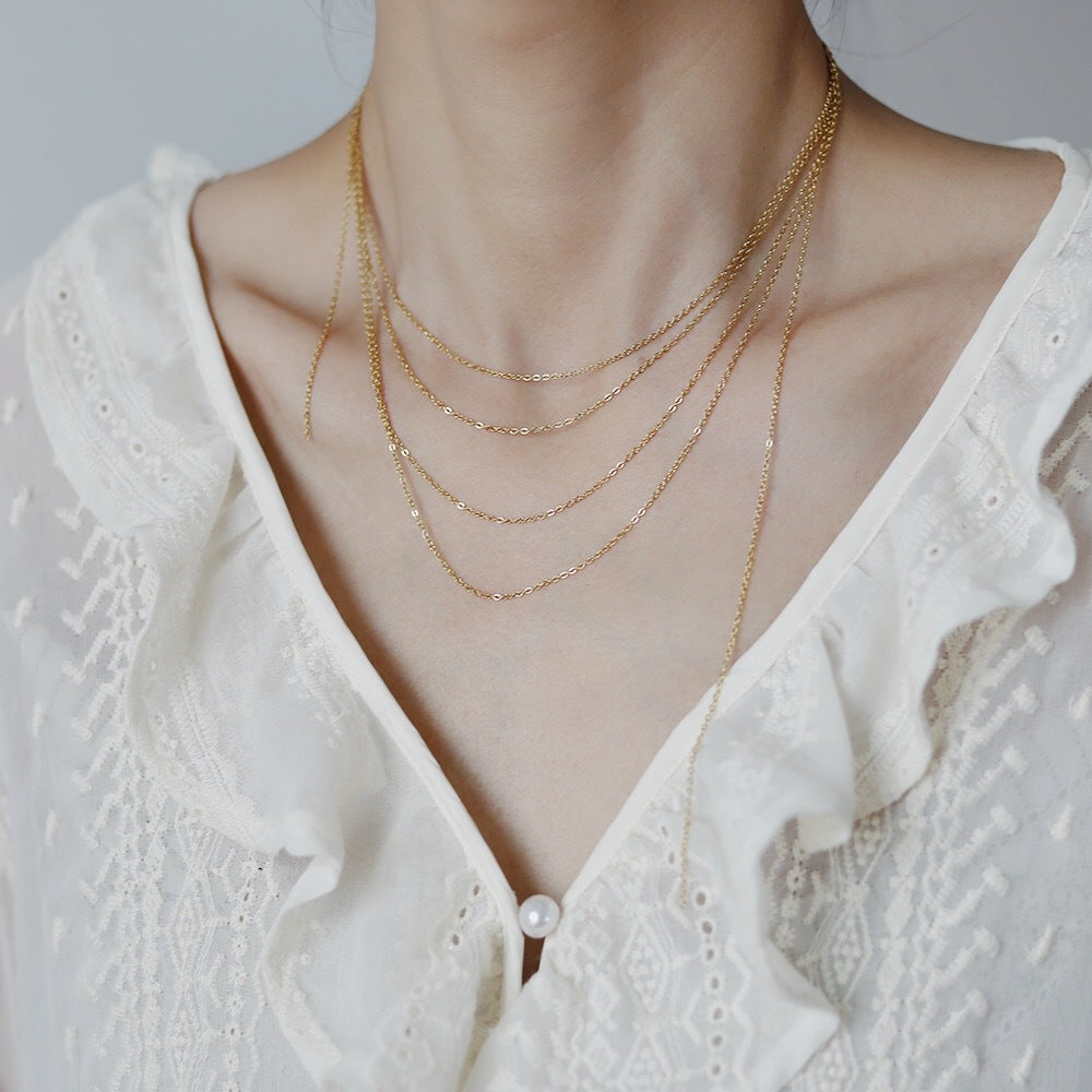 Collar de cadena multicapa para mujer