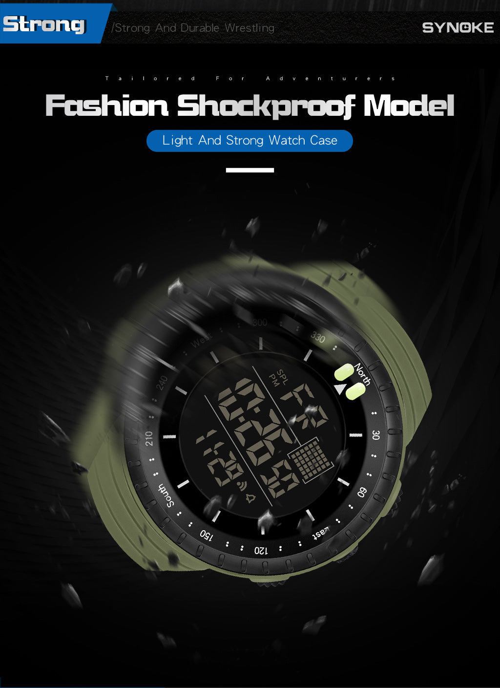 SYNOKE Outdoor Waterproof Digital Watch