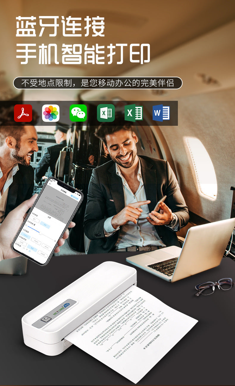 Portable A4 Bluetooth Thermal Printer & Supplies