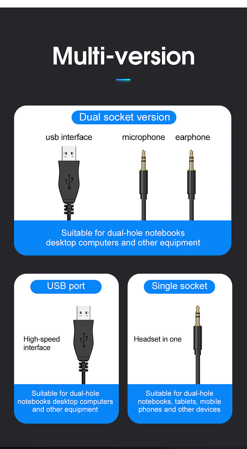 Cross-border PSH-300 computer game headset headset 7.1-channel e-sports with microphone wired subwoofer