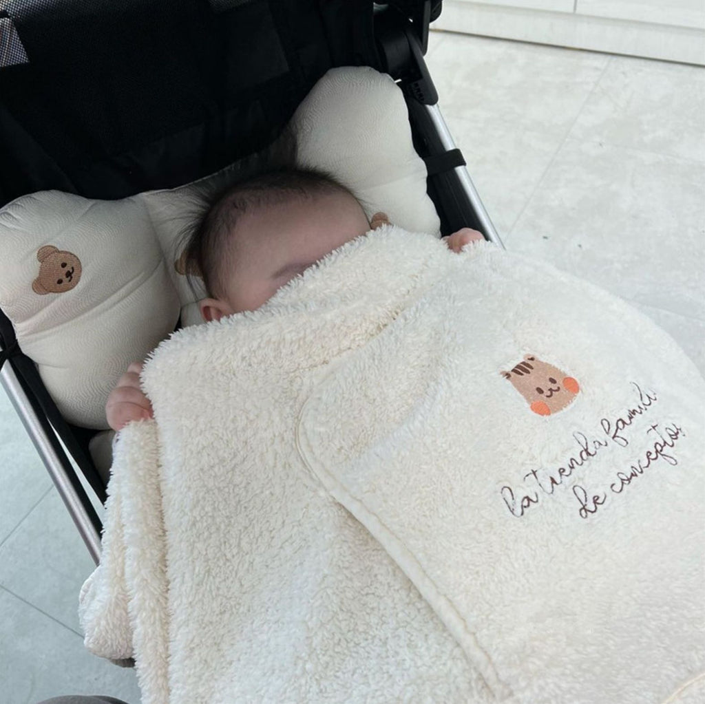 Embroidered Animal Baby Carrier Blanket – 80 × 85 cm