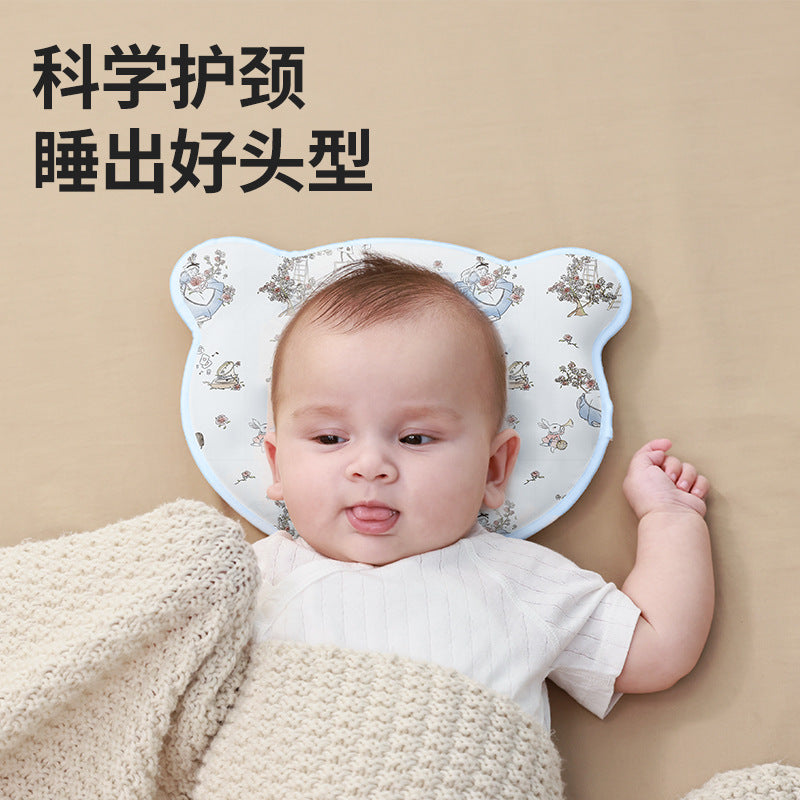 Baby styling pillow newborn correction head type correction baby anti-deviation head breathable 0 to 6 months silicone pillow