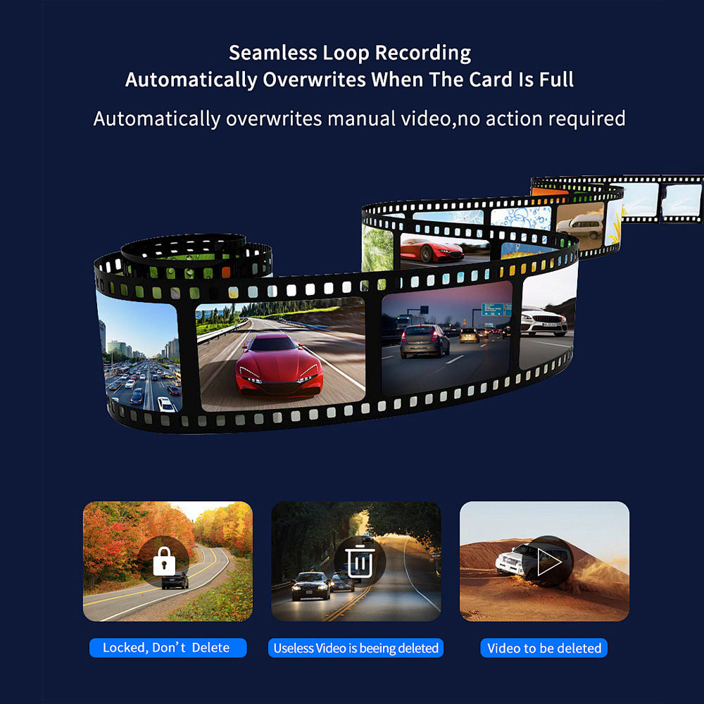 4K Front + 1080p Rear Wi-Fi Dash Camera with ADAS/GPS Options