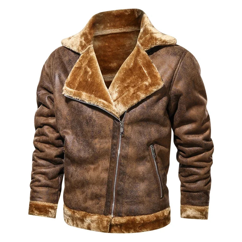 Men’s PU Leather Bomber Jacket