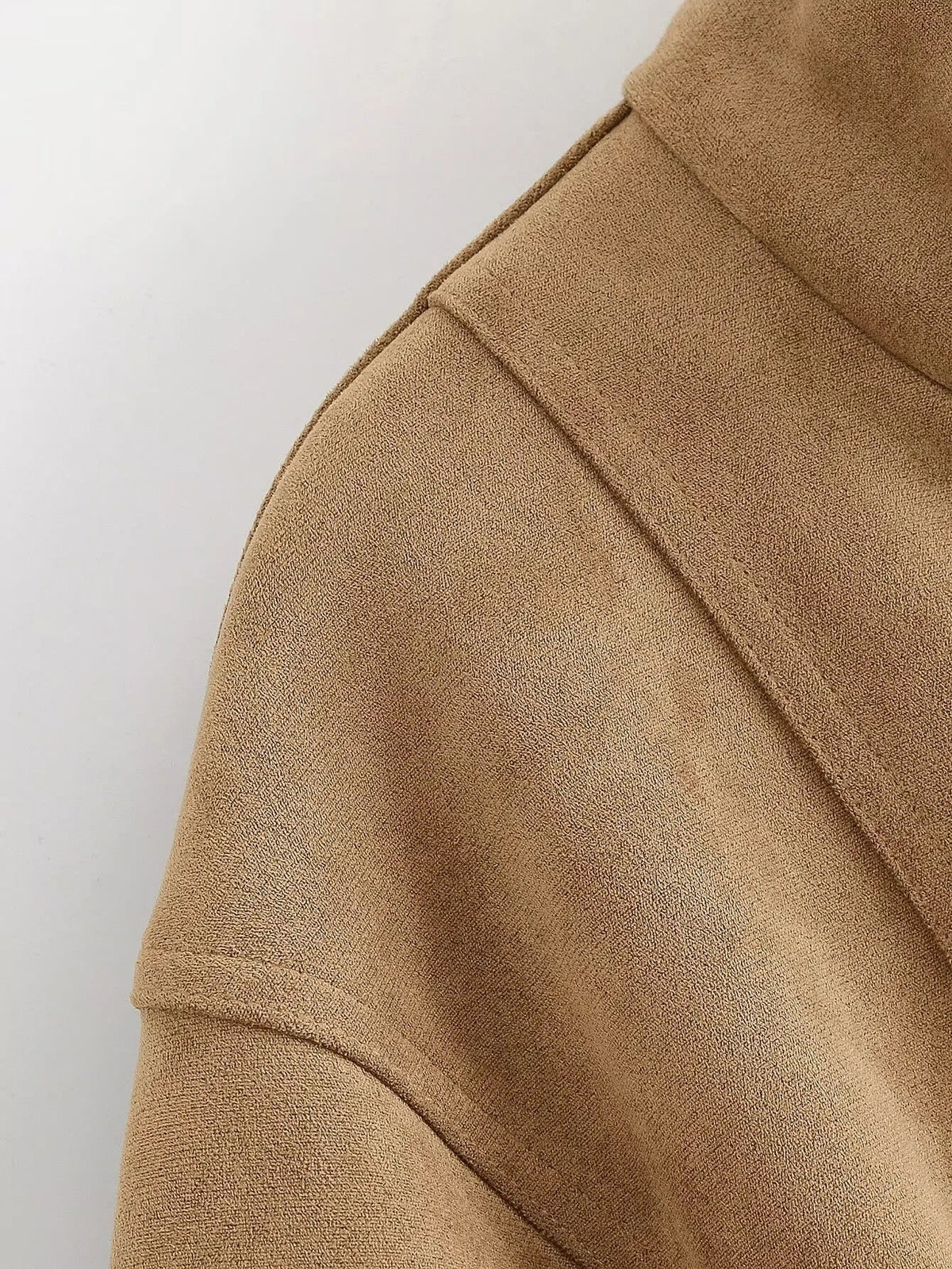 Women Brown Faux Leather Jackets Chic Casual Long Sleeve Lapel Loose Zipper Drawstring Coats Autumn Winter Streetwears Coats Padilla Innovations LLC