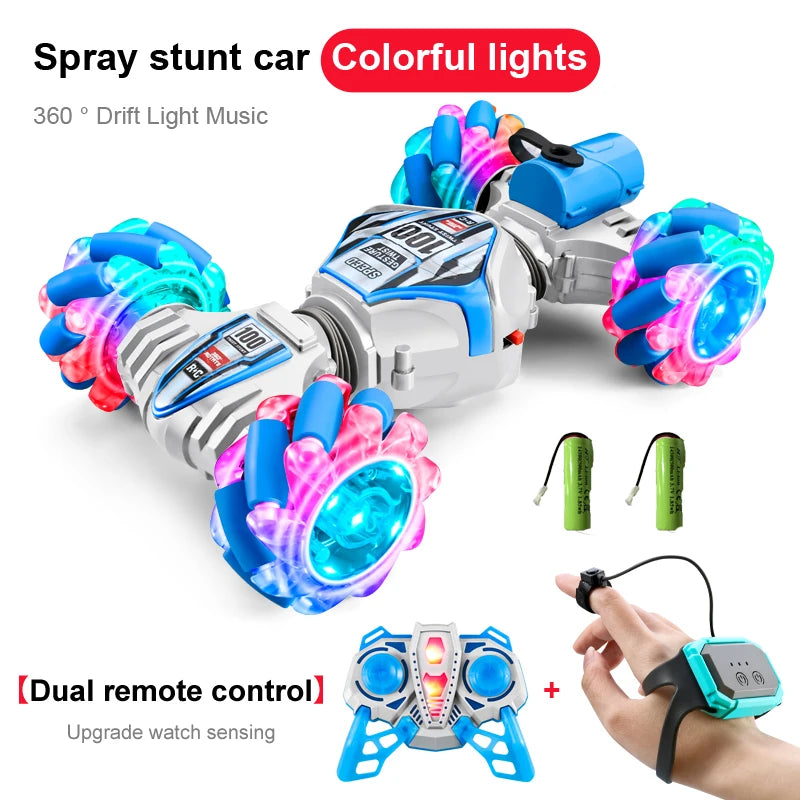 Top RC Stunt Car 2.4G Remote Control Cars RC Watch Gesture Sensor LED Rotation Gift Electronic Toy for Kids Boys