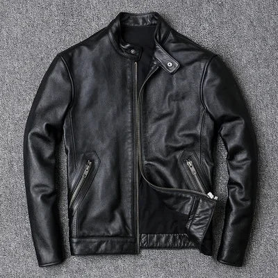 AYUNSUE Men’s Genuine Leather Jacket – Cowhide or Sheepskin